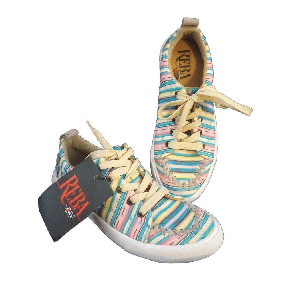 JUSTIN By Reda Sneakers Aztec Canvas Western Shoes Size‎ 8.5 M NWT